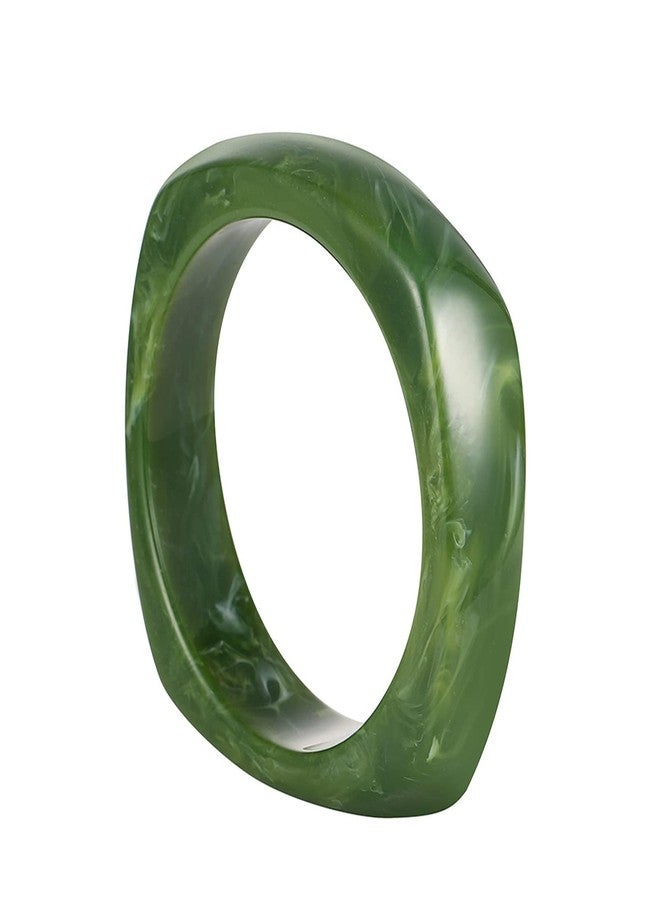 SCRDPRAD Punk Cool Colorful Square Acrylic Tortoiseshell Acetate Plate Bangles Wide Irregular Ethnic Resin Wristbands Chunky Geometric Cuff Bracelet Punk Cool Jewelry for Women-green - Image 1